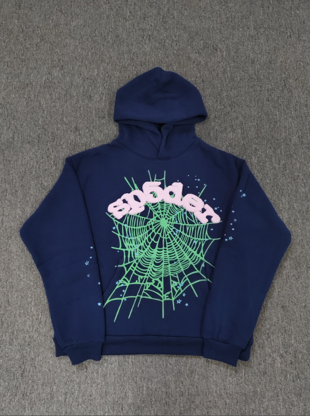 Blue/Green Sp5der Hoodie