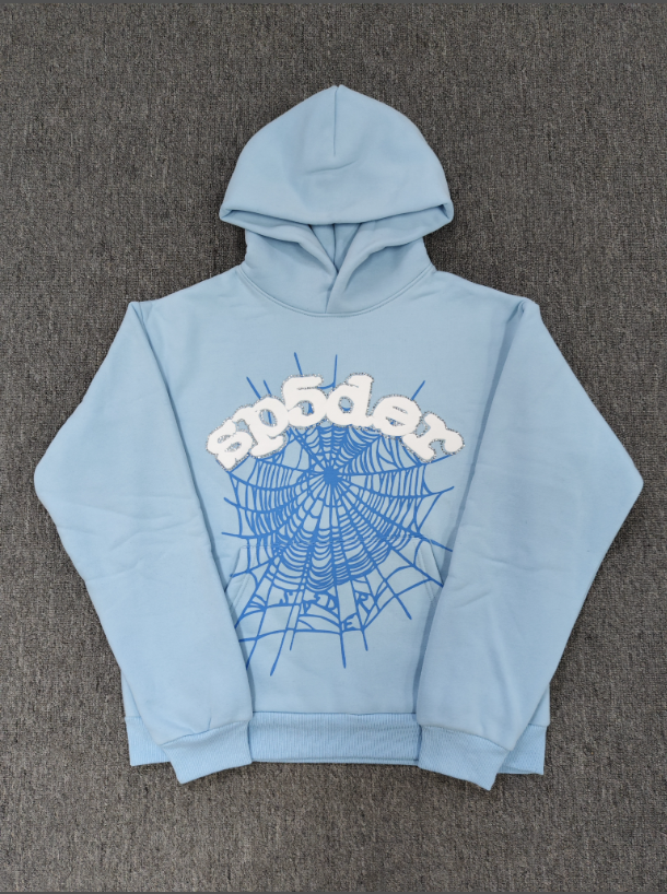 Light Blue/White Sp5der Hoodie