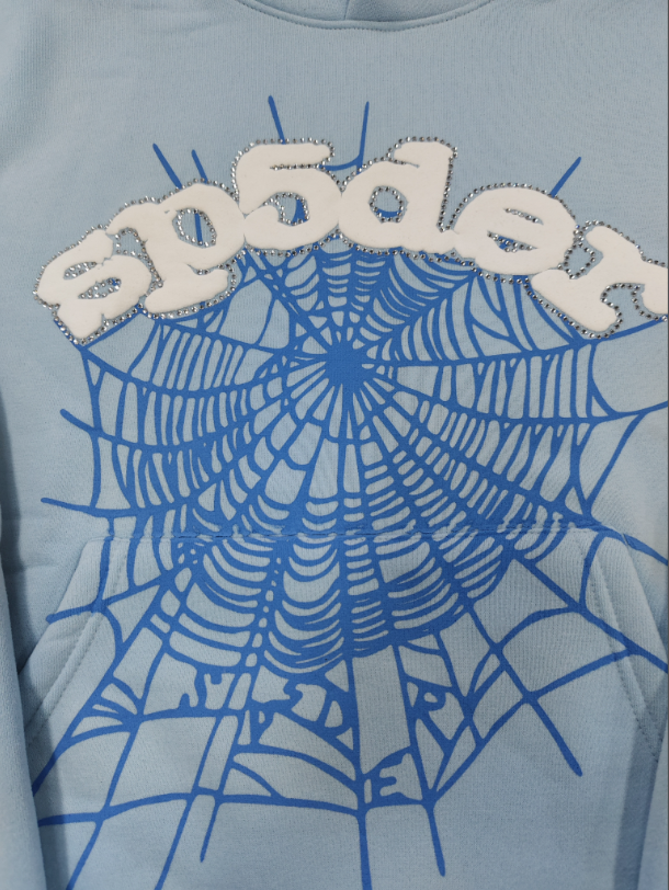 Light Blue/White Sp5der Hoodie