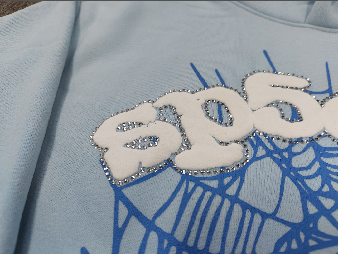 Light Blue/White Sp5der Hoodie