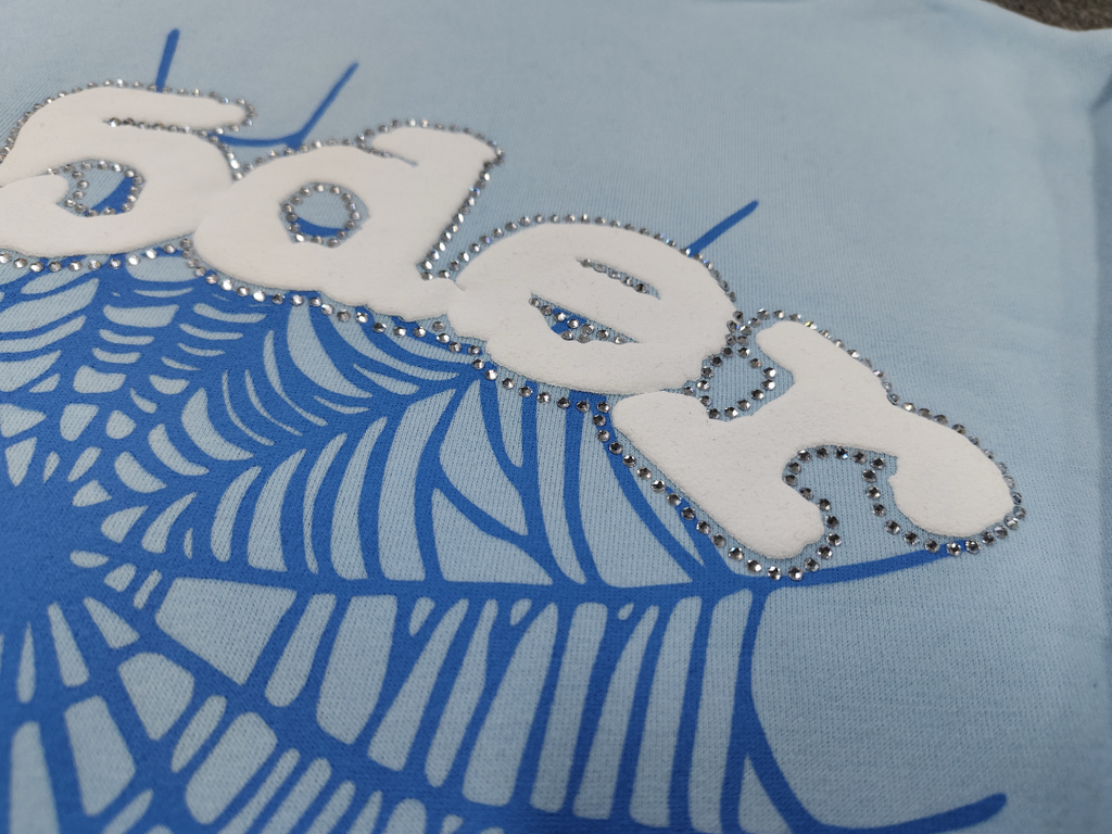 Light Blue/White Sp5der Hoodie