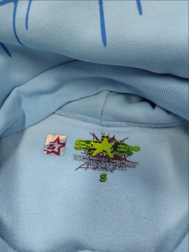 Light Blue/White Sp5der Hoodie
