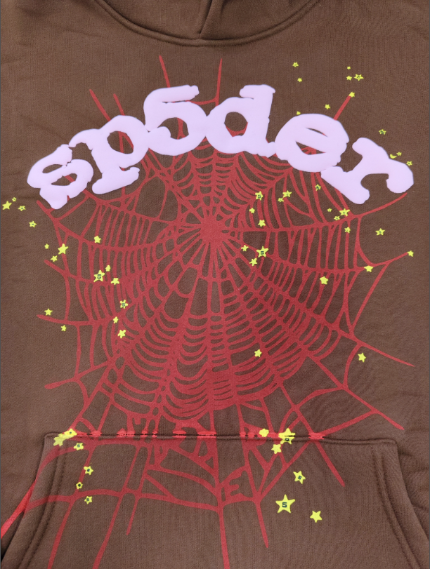 Brown/Red Sp5der Hoodie
