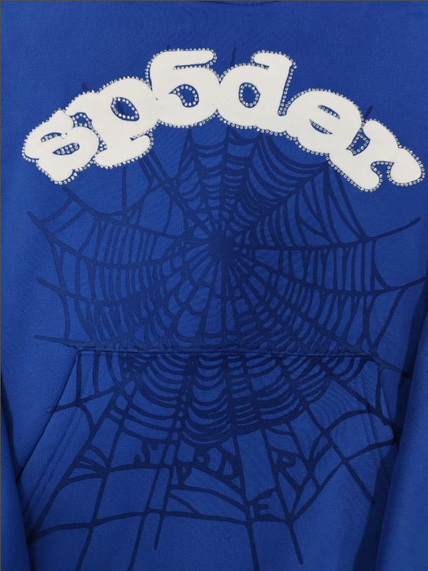 Blue/White Sp5der Hoodie