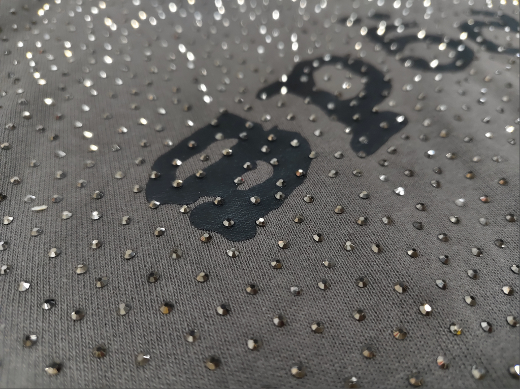 Grey/Black Rhinestone Sp5der Hoodie