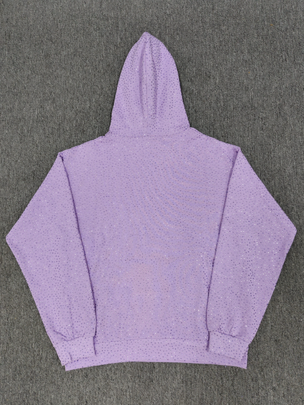 Light Purple Rhinestone Sp5der Hoodie
