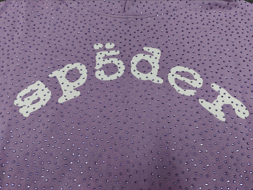 Light Purple Rhinestone Sp5der Hoodie