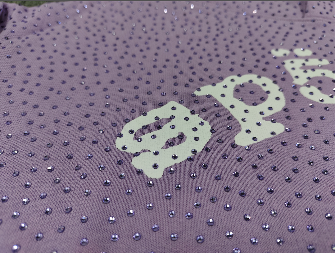 Light Purple Rhinestone Sp5der Hoodie
