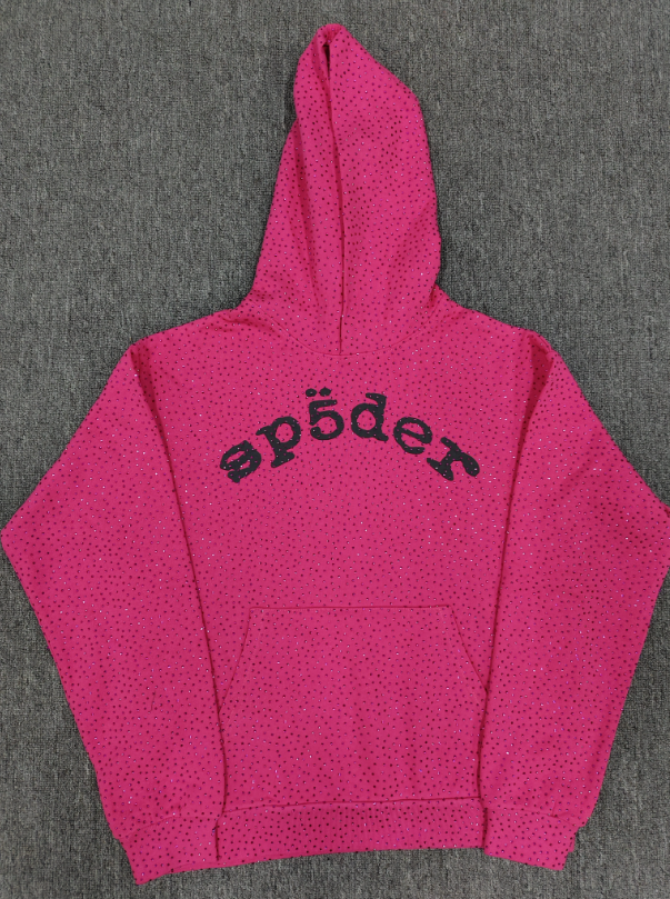 Hot Pink Rhinestone Sp5der Hoodie