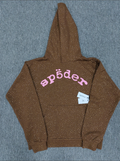 Brown/Pink Rhinestone Sp5der Hoodie