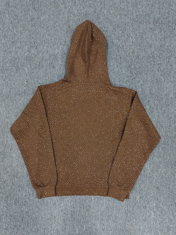 Brown/Pink Rhinestone Sp5der Hoodie
