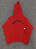 Red/Black Rhinestone Sp5der Hoodie