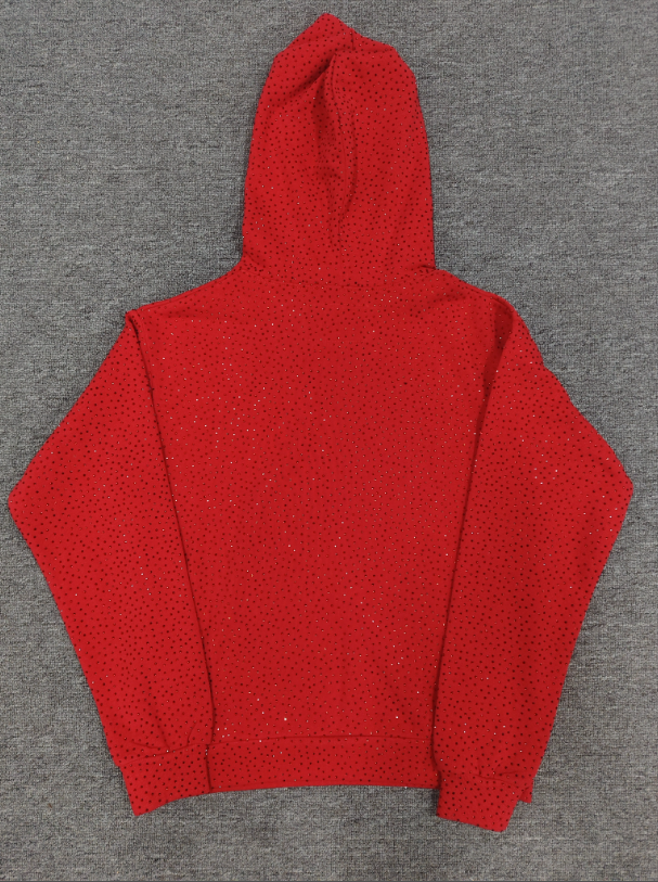 Red/Black Rhinestone Sp5der Hoodie