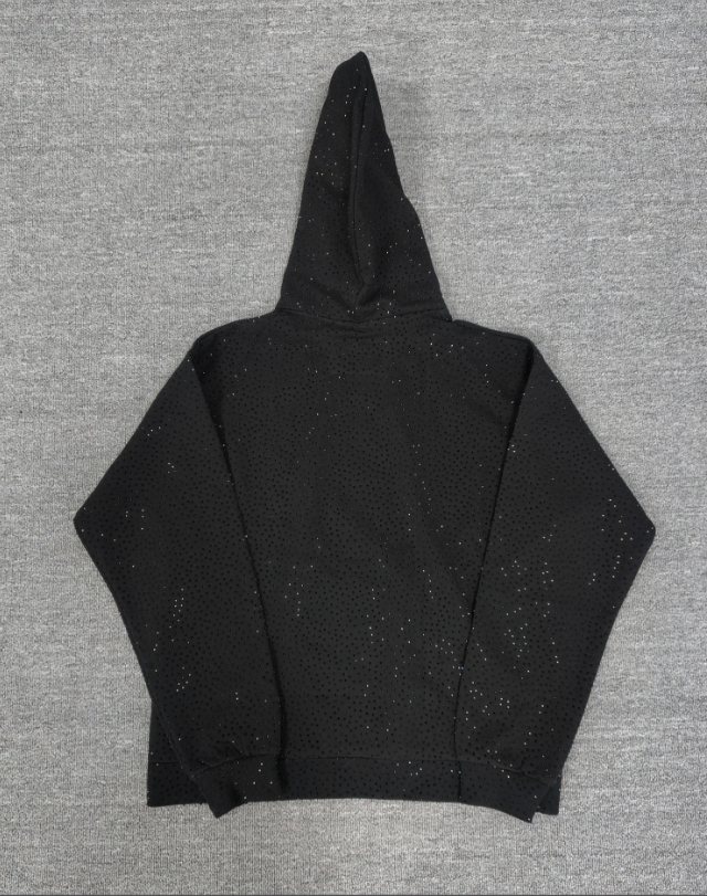 Black/White Rhinestone Sp5der Hoodie