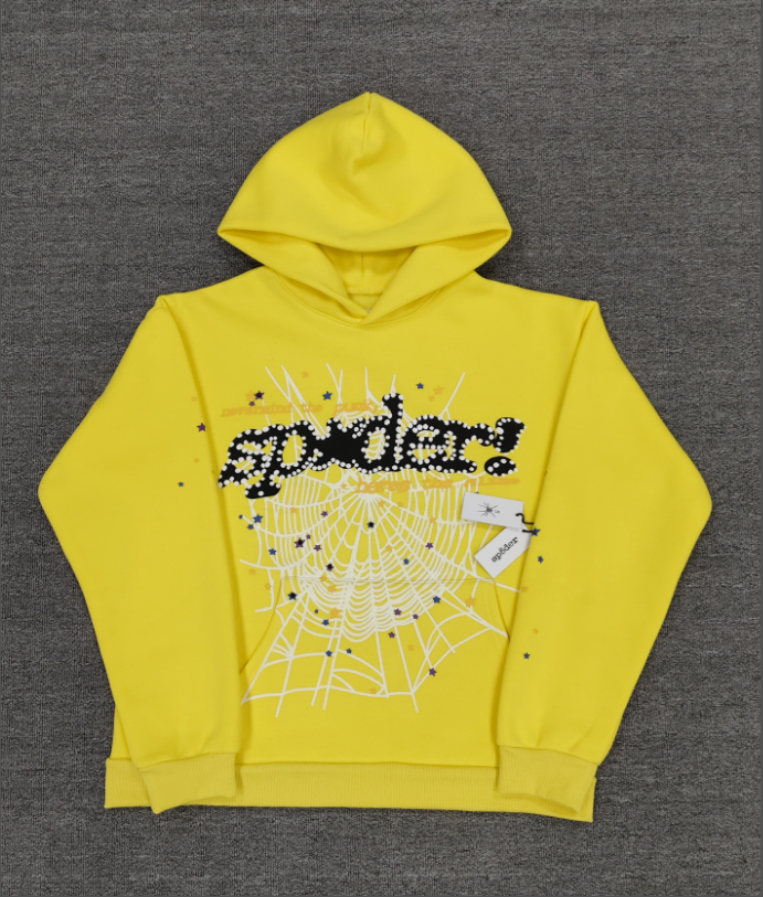 Yellow / Black Go Web Sp5der Hoodie