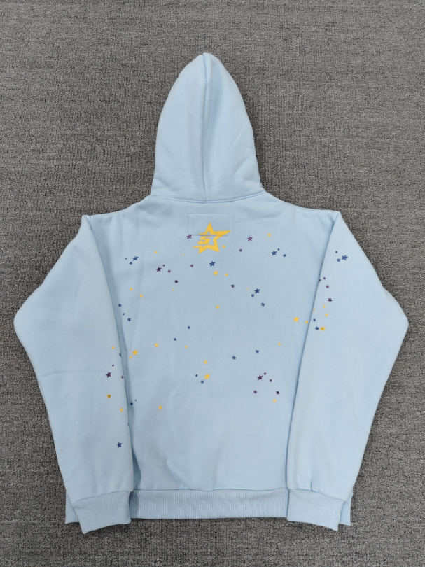 Light Blue Multicolor Go Web Sp5der Hoodie