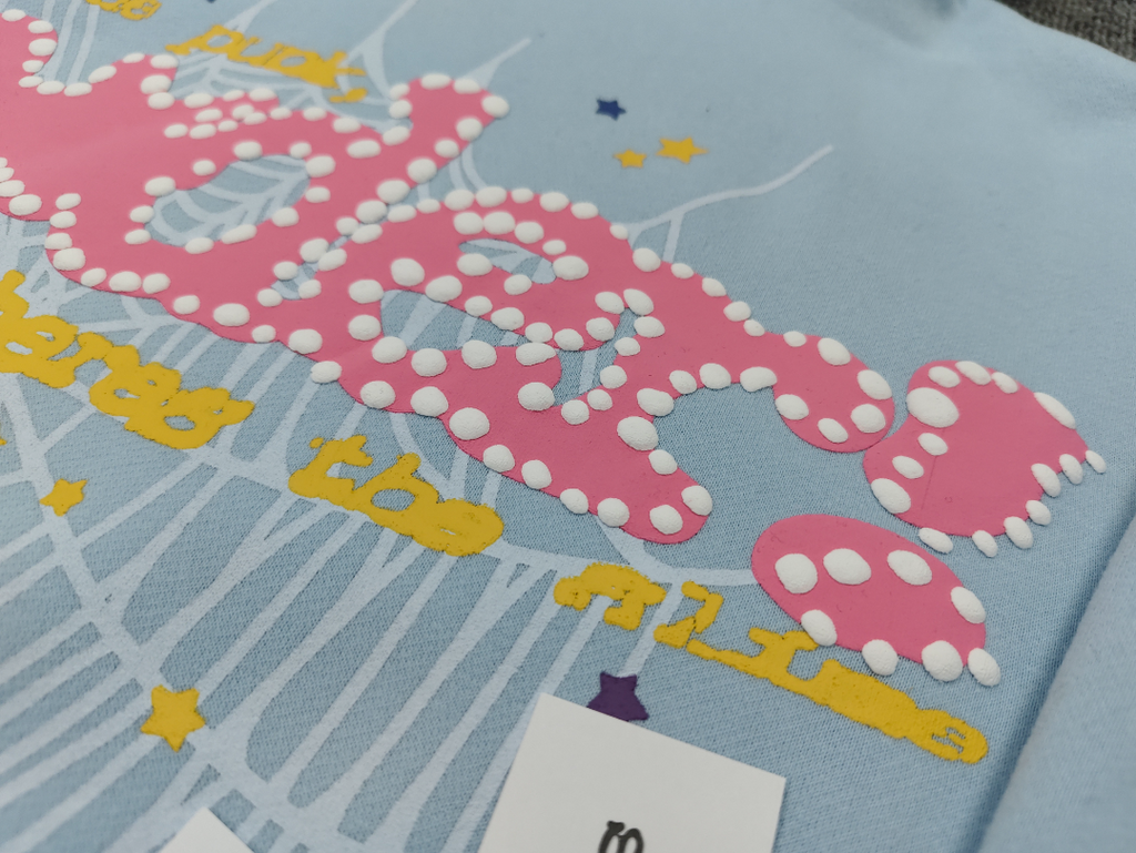 Light Blue Multicolor Go Web Sp5der Hoodie