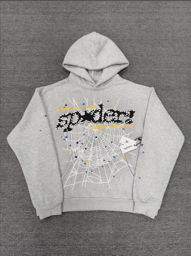 Grey / Black Go Web Sp5der Hoodie