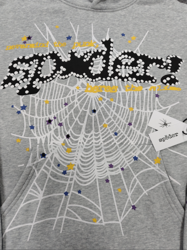 Grey / Black Go Web Sp5der Hoodie