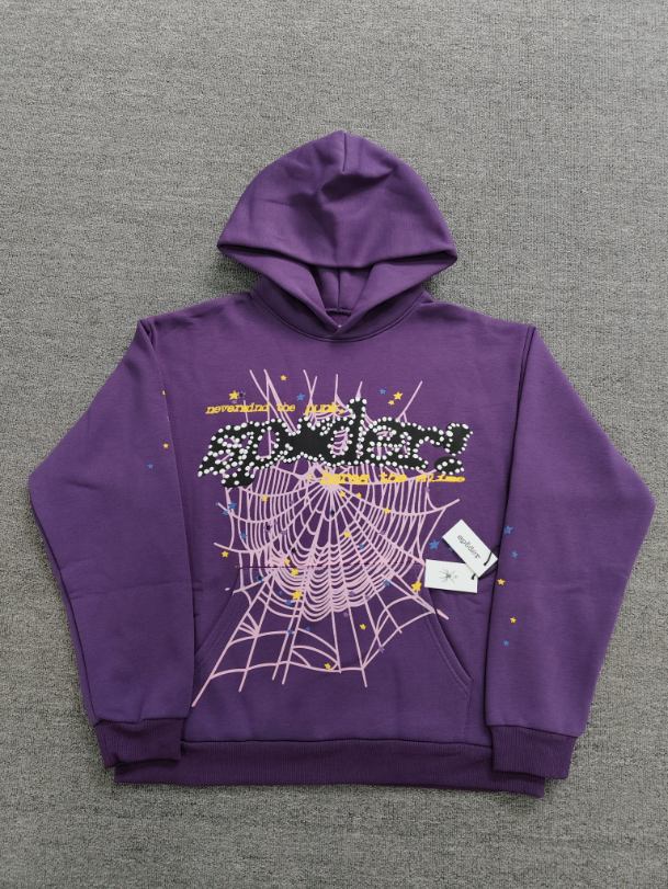 Purple / Black Go Web Sp5der Hoodie