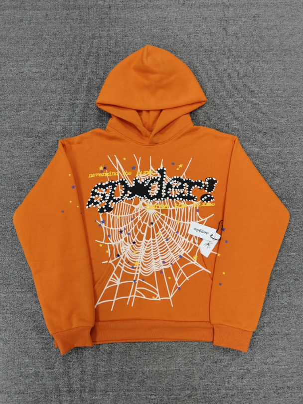 Orange / Black Go Web Sp5der Hoodie