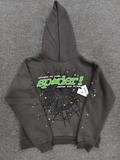Grey / Green Go Web Sp5der Hoodie
