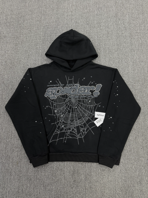 Black / Grey Go Web Sp5der Hoodie