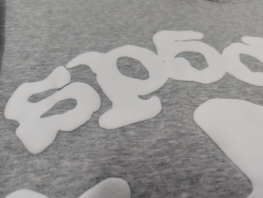 Grey / White Star Sp5der Hoodie