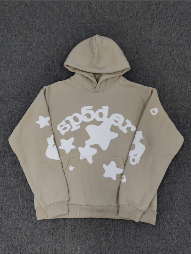 Tan / White Star Sp5der Hoodie