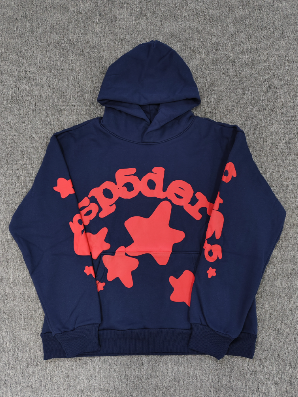 Blue / Red Pink Star Sp5der Hoodie