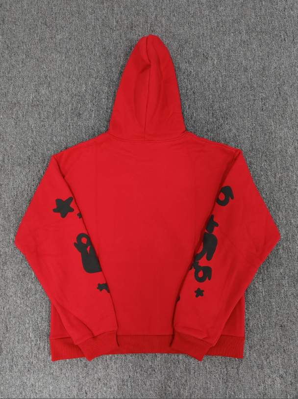 Red / Black Star Sp5der Hoodie
