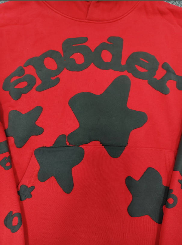 Red / Black Star Sp5der Hoodie