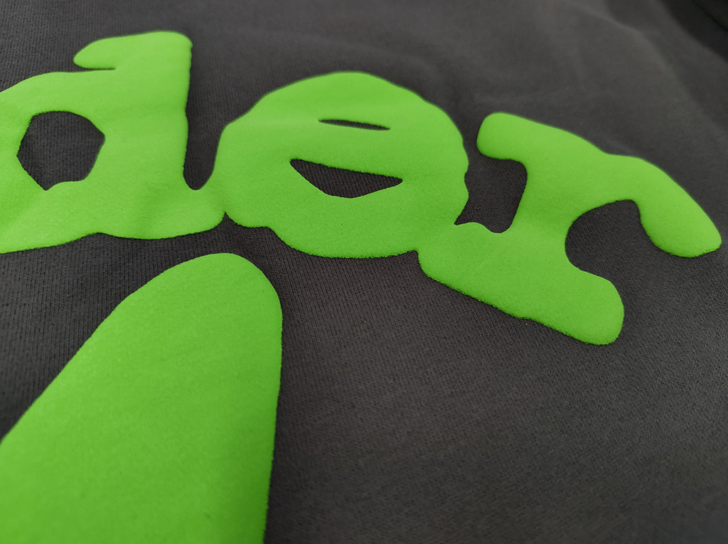 Grey / Green Star Sp5der Hoodie