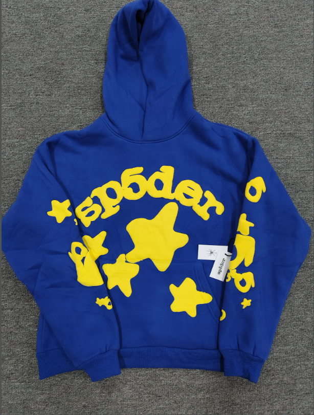 Blue / Yellow Star Sp5der Hoodie