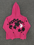 Hot Pink / Black Star Sp5der Hoodie