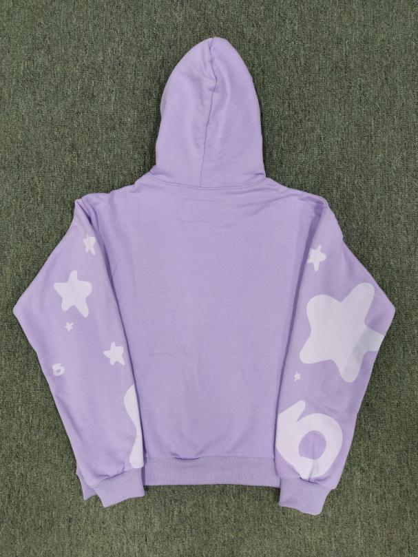 Light Purple Star Sp5der Hoodie