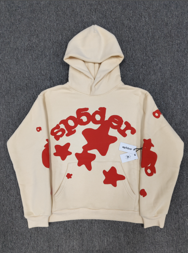 Tan / Red Star Sp5der Hoodie