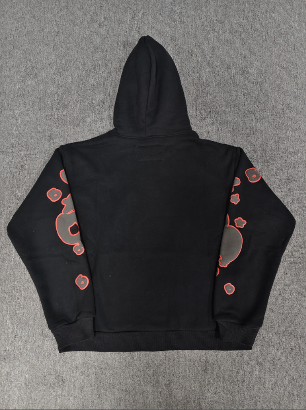 Black / Grey / Red Star Sp5der Hoodie