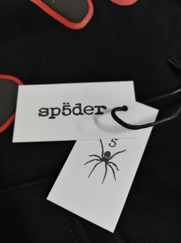 Black / Grey / Red Star Sp5der Hoodie