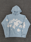 Light Blue / White Star Sp5der Hoodie