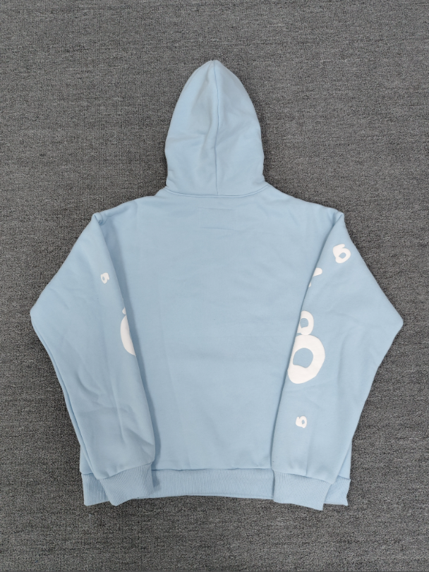 Light Blue / White Star Sp5der Hoodie