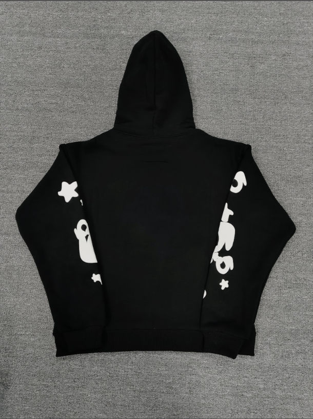 Black / White Star Sp5der Hoodie