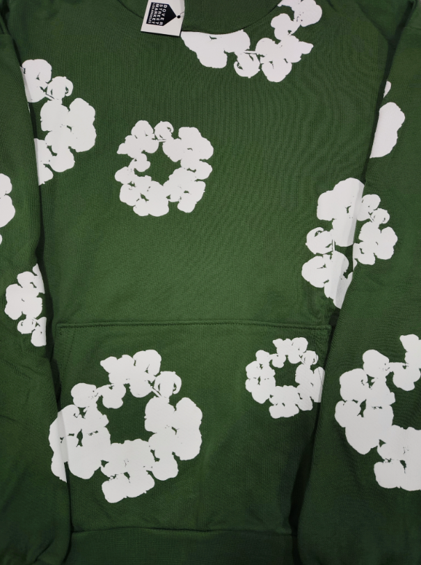 Green / White Denim Tears Hoodie