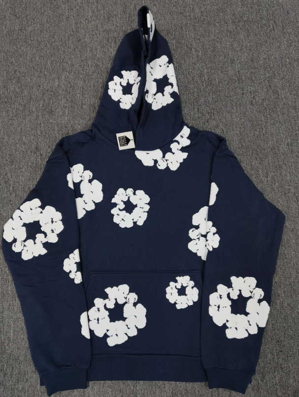 Dark Blue / White Denim Tears Hoodie