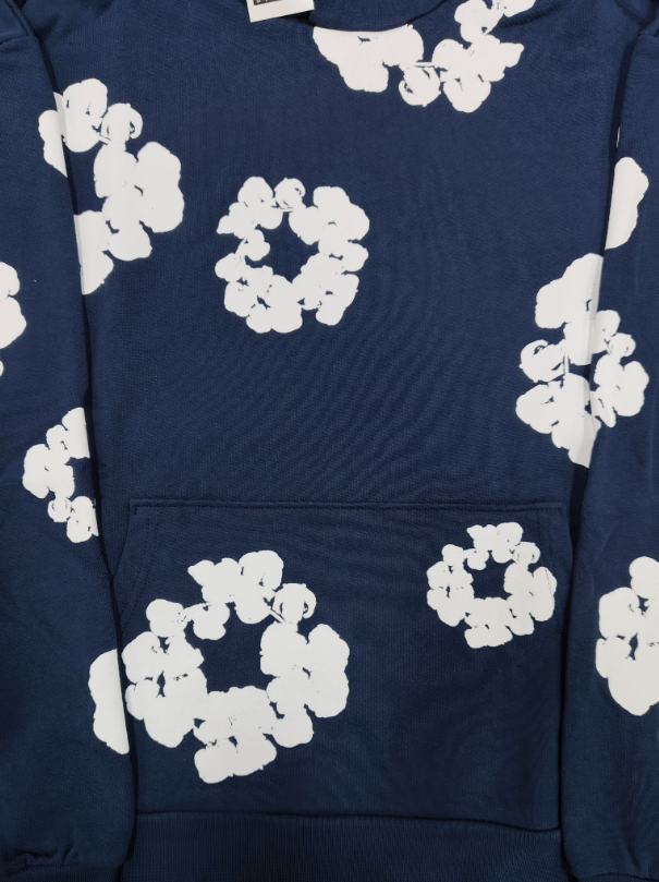 Dark Blue / White Denim Tears Hoodie