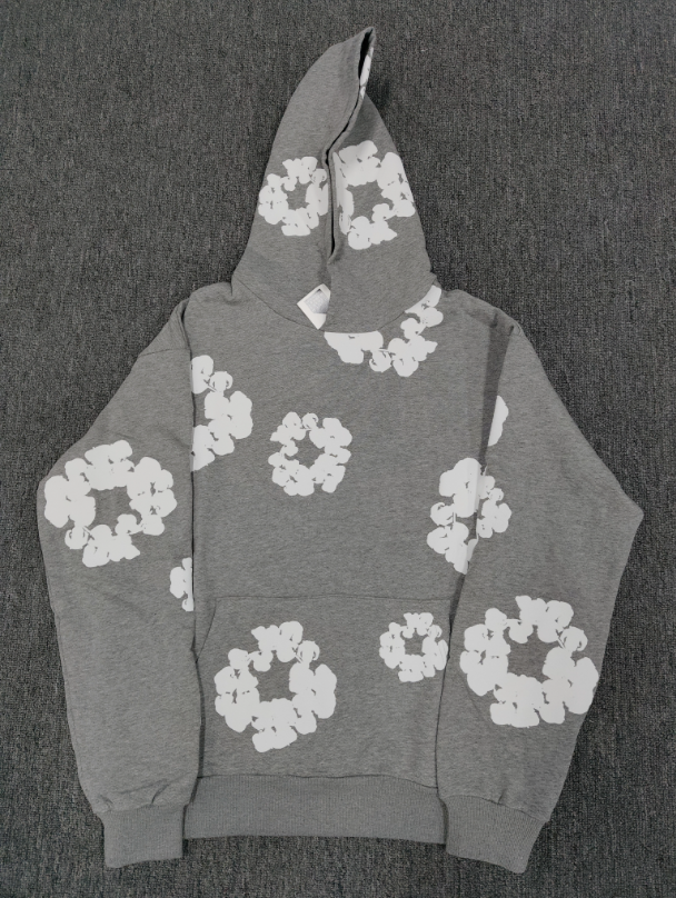 Grey / White Denim Tears Hoodie