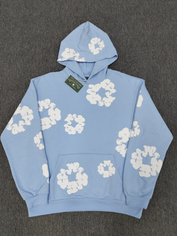 Light Blue / White Denim Tears Hoodie