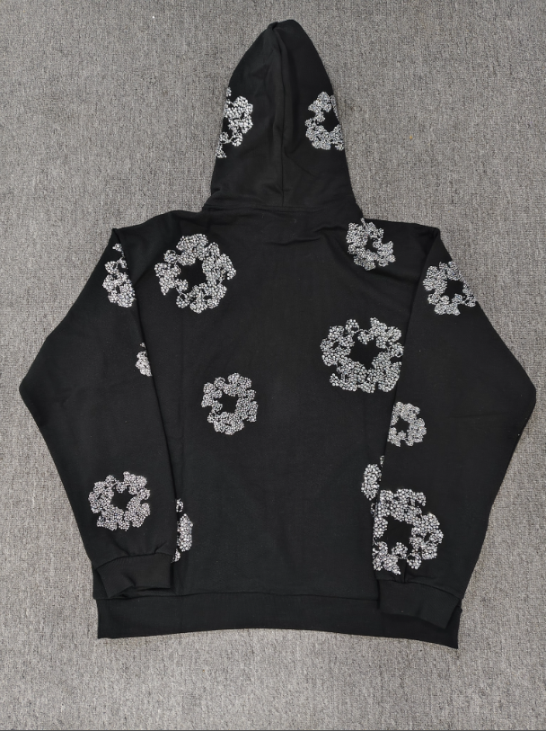 Black / Silver Crystal Denim Tears Hoodie