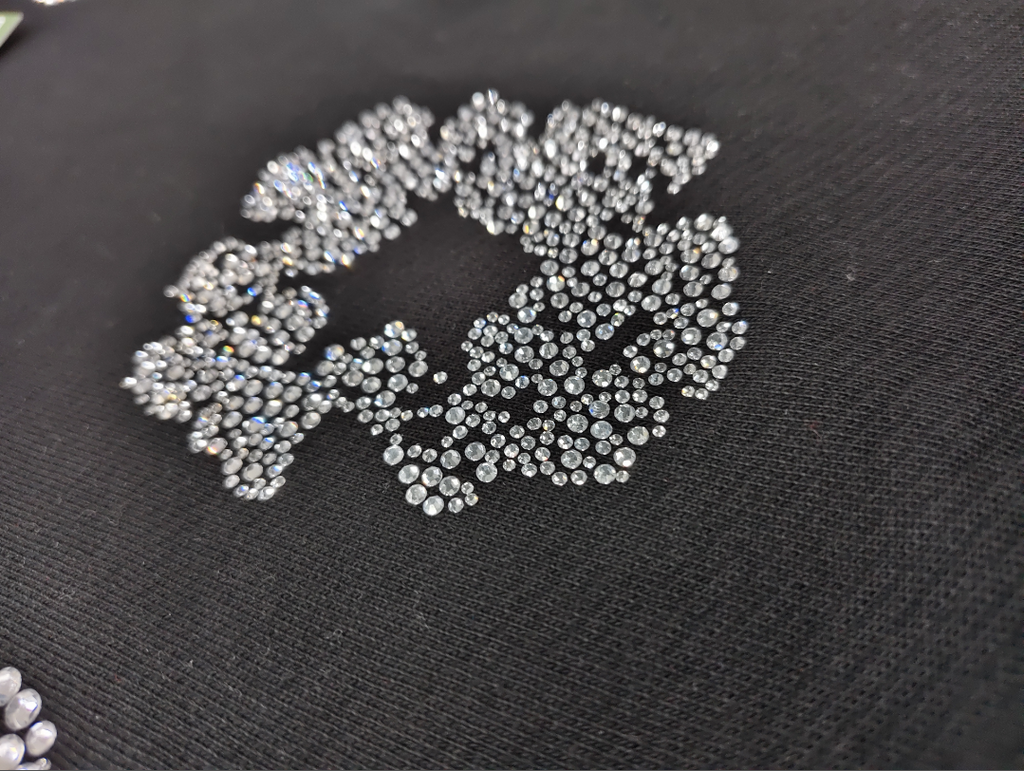 Black / Silver Crystal Denim Tears Hoodie