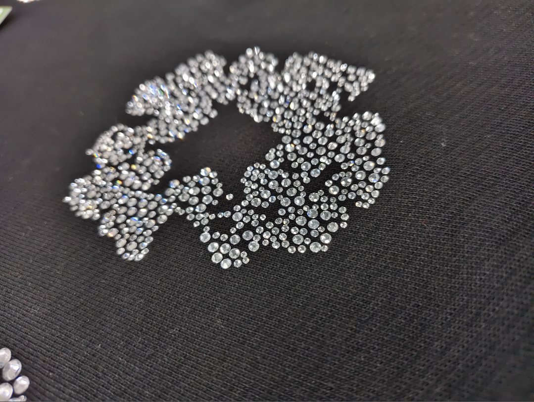 Black / Silver Crystal Denim Tears Hoodie